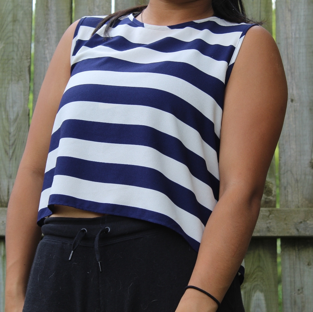 SOLD F21 Striped Crop Tank